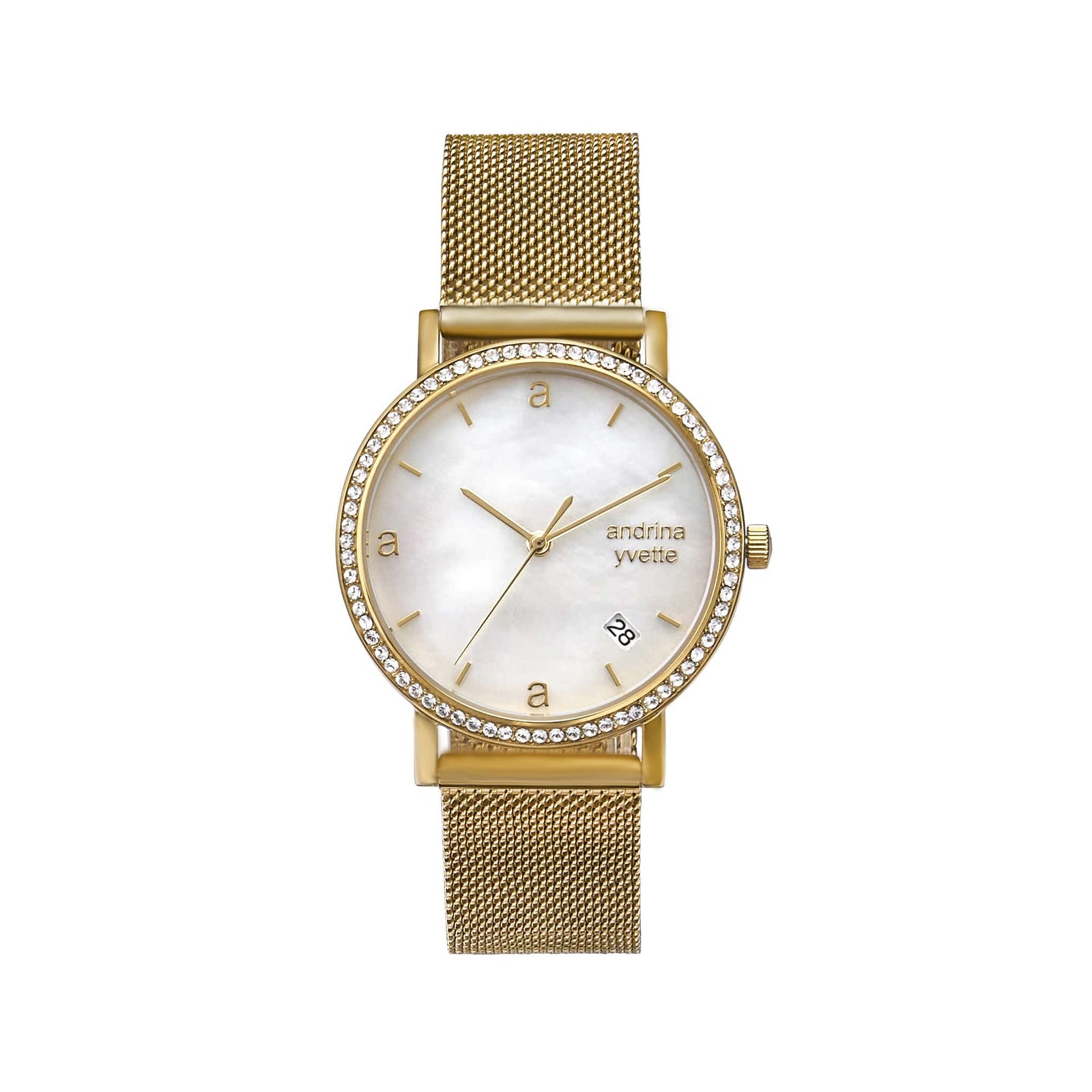 Mother of Pearl — Gold mesh