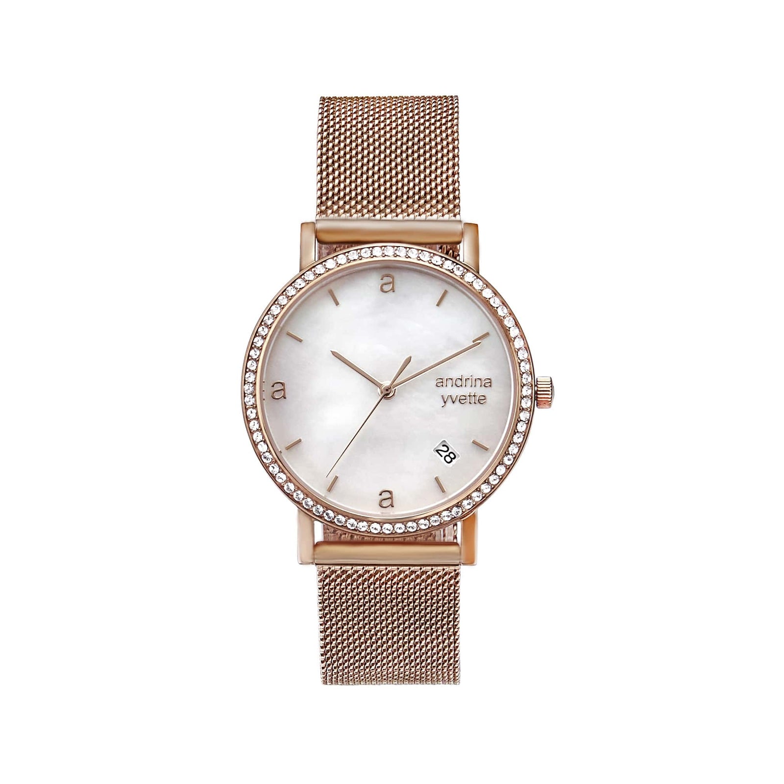 Mother of Pearl — Rose Gold mesh